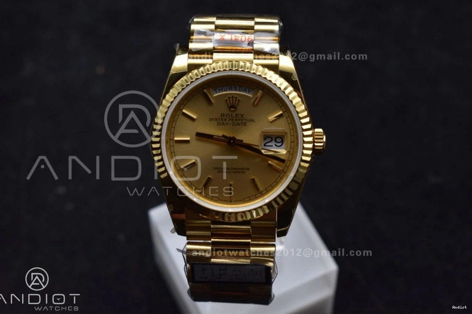 QF V5 Edition Bracelet Dial 36 President Best Weight) Steel on Gold vr3255 YG DayDate 904L (Gain 1115